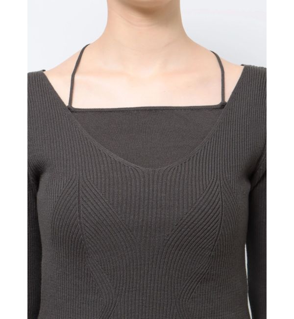 LAGUNAMOON「バッククロスレイヤードニットプルオーバー」|ニット・セーター|