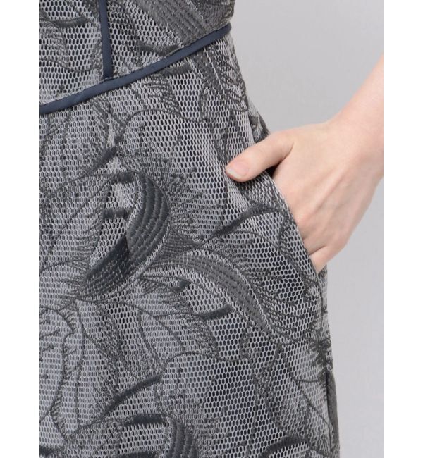 LAGUNAMOON「LADYメッシュエンブロイダリードレス」|ドレス|