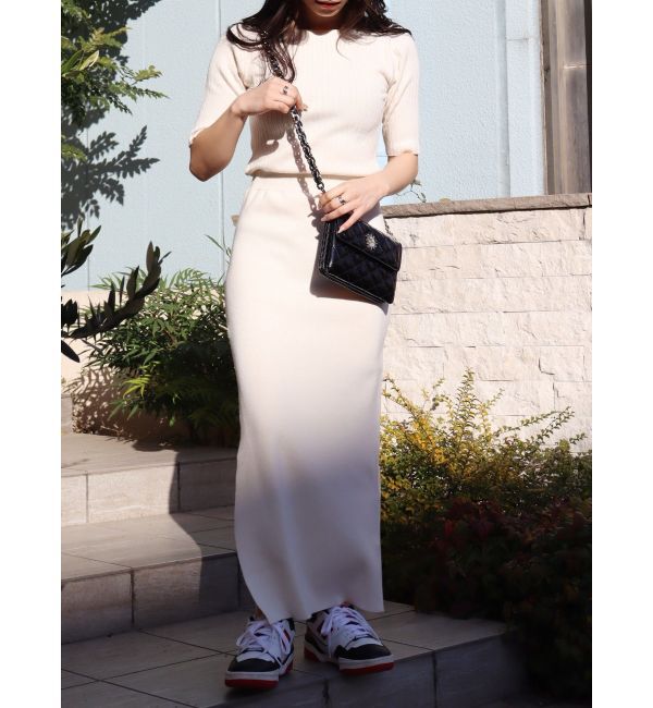 EVRIS「カッティングリブニットワンピース」|ワンピース|