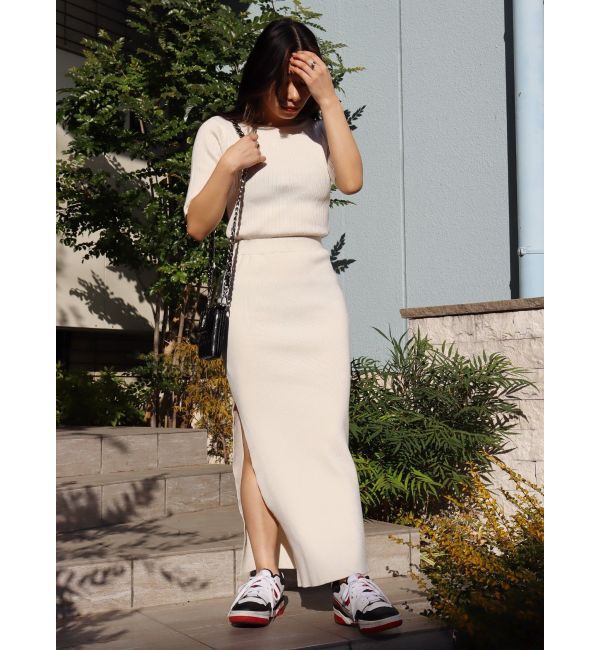 EVRIS「カッティングリブニットワンピース」|ワンピース|