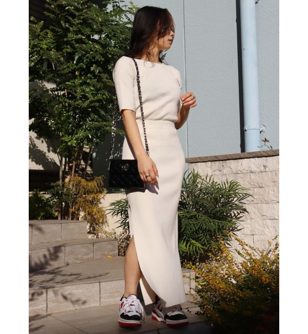 EVRIS「カッティングリブニットワンピース」|ワンピース|