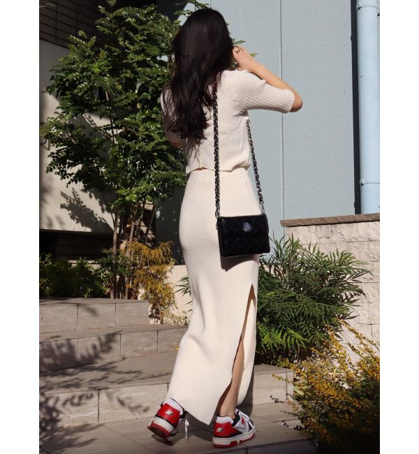 EVRIS「カッティングリブニットワンピース」|ワンピース|