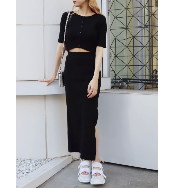 EVRIS「カッティングリブニットワンピース」|ワンピース|