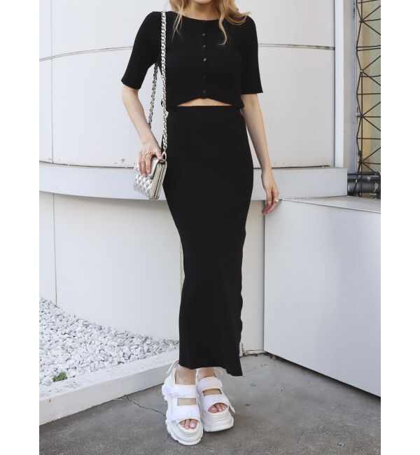 EVRIS「カッティングリブニットワンピース」|ワンピース|