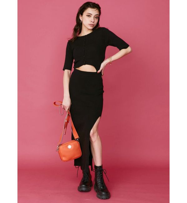 EVRIS「カッティングリブニットワンピース」|ワンピース|