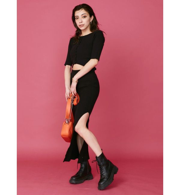 EVRIS「カッティングリブニットワンピース」|ワンピース|