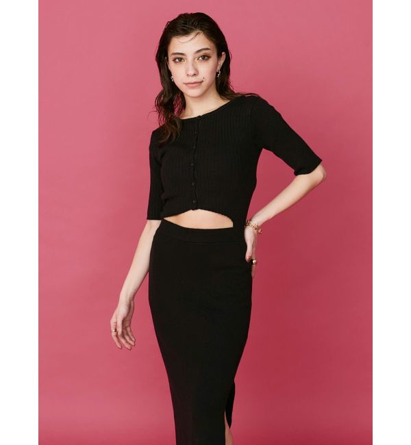 EVRIS「カッティングリブニットワンピース」|ワンピース|