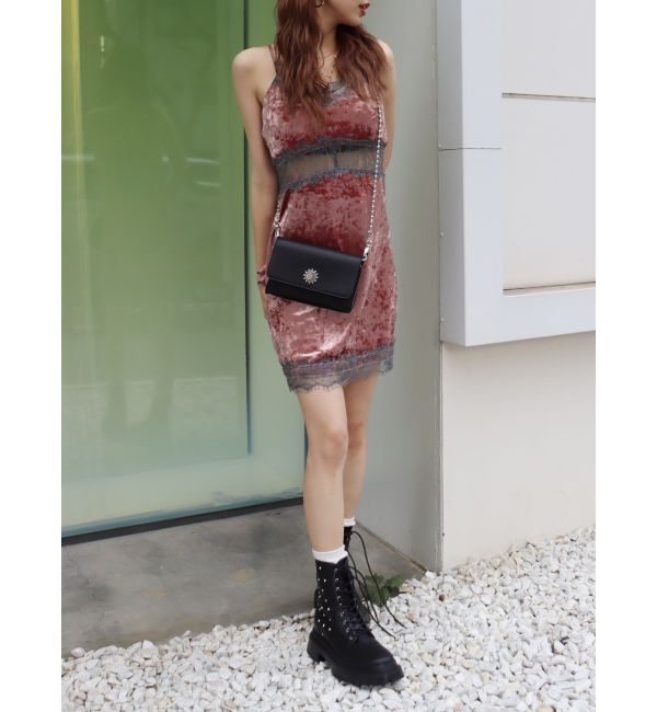 EVRIS「ビジューレースアップインソールワークブーツ」|ショートブーツ|