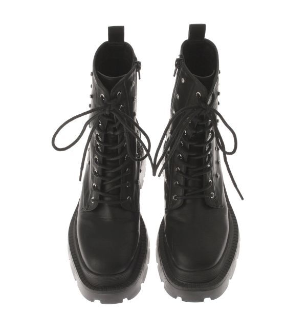 EVRIS「ビジューレースアップインソールワークブーツ」|ショートブーツ|