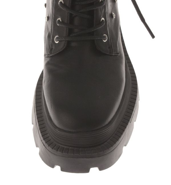 EVRIS「ビジューレースアップインソールワークブーツ」|ショートブーツ|