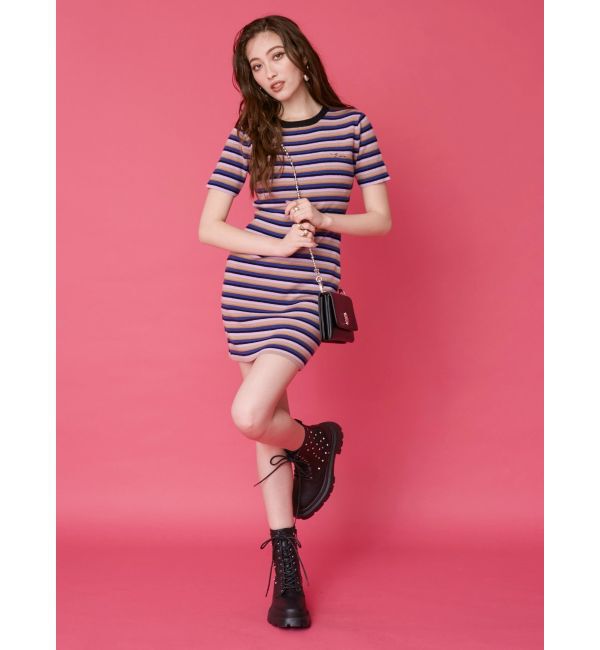 EVRIS「ビジューレースアップインソールワークブーツ」|ショートブーツ|