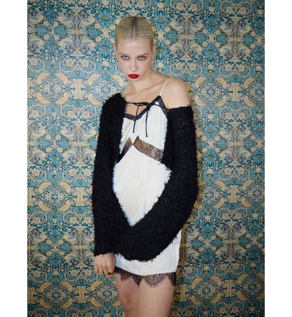 EVRIS「レースドッキングサテンミニワンピース」|ワンピース|