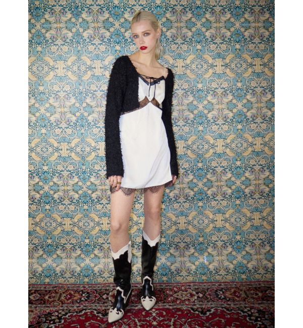 EVRIS「レースドッキングサテンミニワンピース」|ワンピース|