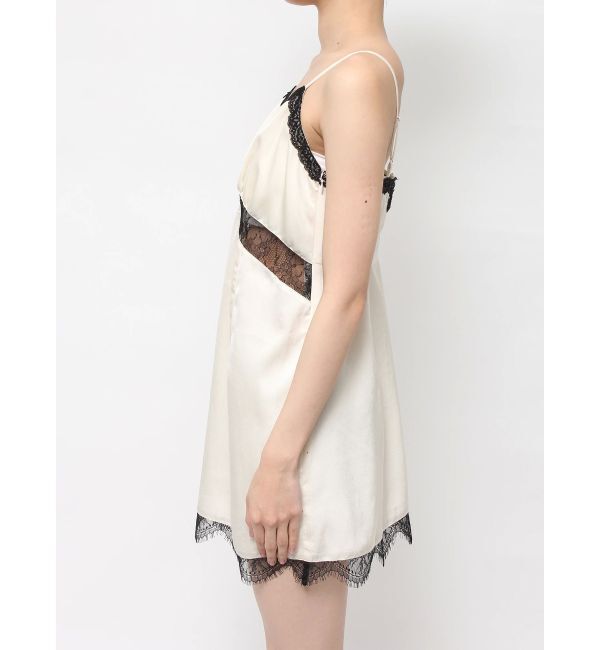 EVRIS「レースドッキングサテンミニワンピース」|ワンピース|