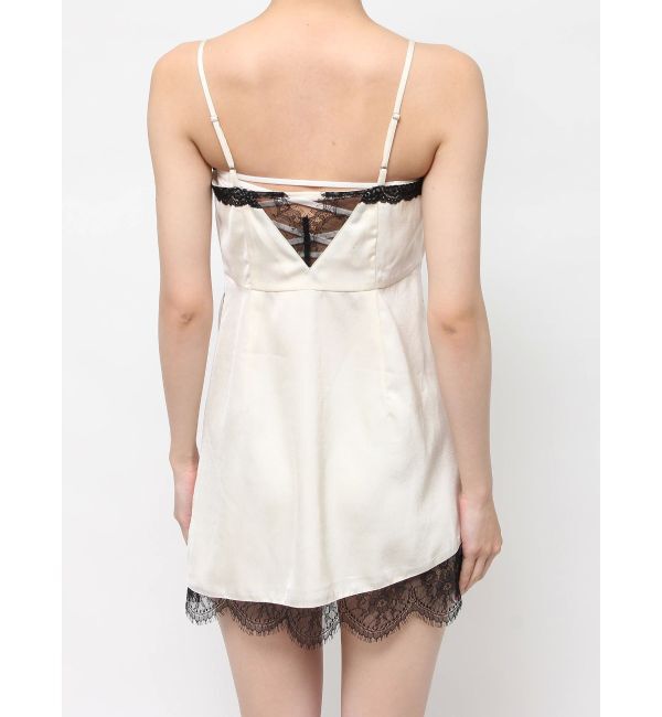 EVRIS「レースドッキングサテンミニワンピース」|ワンピース|