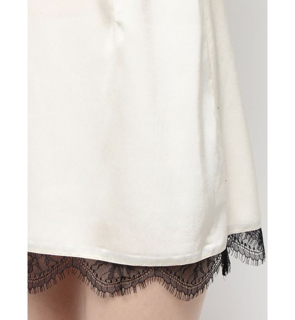 EVRIS「レースドッキングサテンミニワンピース」|ワンピース|