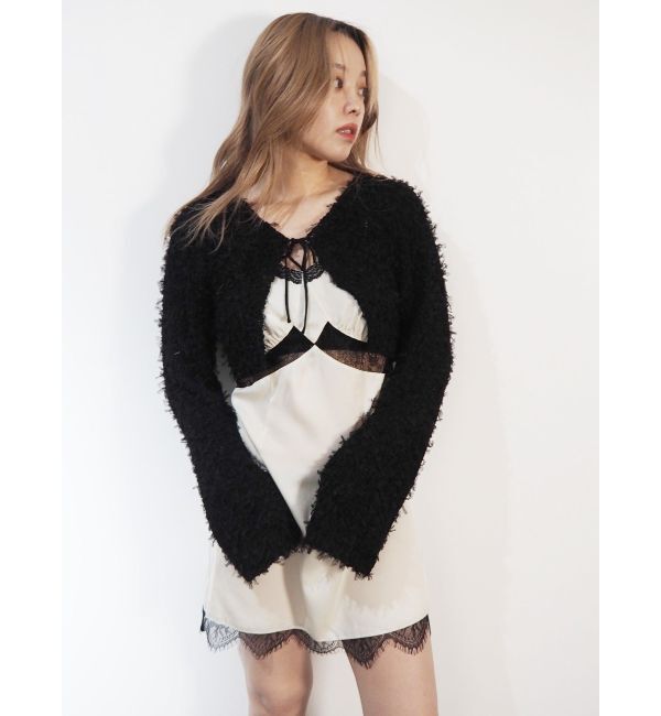 EVRIS「レースドッキングサテンミニワンピース」|ワンピース|