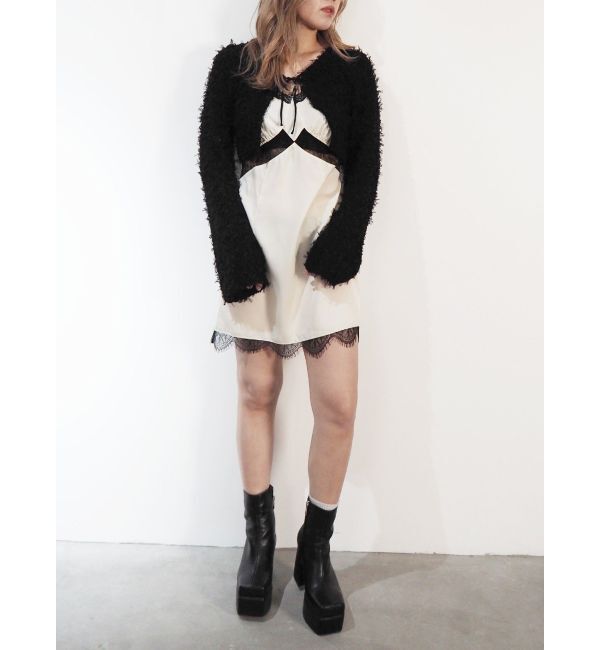 EVRIS「レースドッキングサテンミニワンピース」|ワンピース|