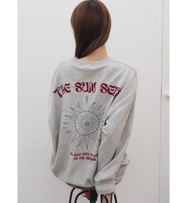 EVRIS「SUNNY GRAPHIC BIGスウェットトップス」|スウェット・ジャージ|グレー