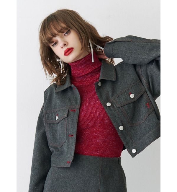 jouetie「ベーシックカラータートルニット」|ニット・セーター|レッド