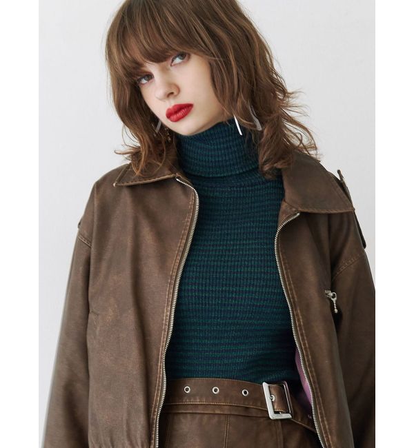 jouetie「ベーシックカラータートルニット」|ニット・セーター|ネイビー