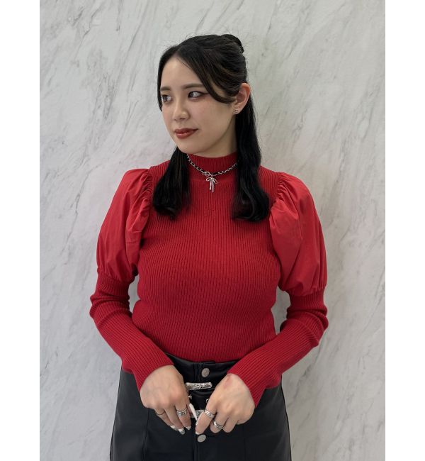 jouetie「パフスリーブハイネックニット」|ニット・セーター|