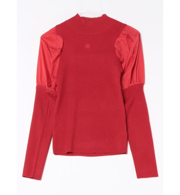 jouetie「パフスリーブハイネックニット」|ニット・セーター|レッド