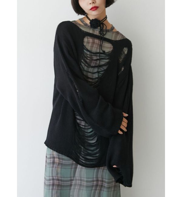 jouetie「オーバークラッシュローゲージニット」|ニット・セーター|