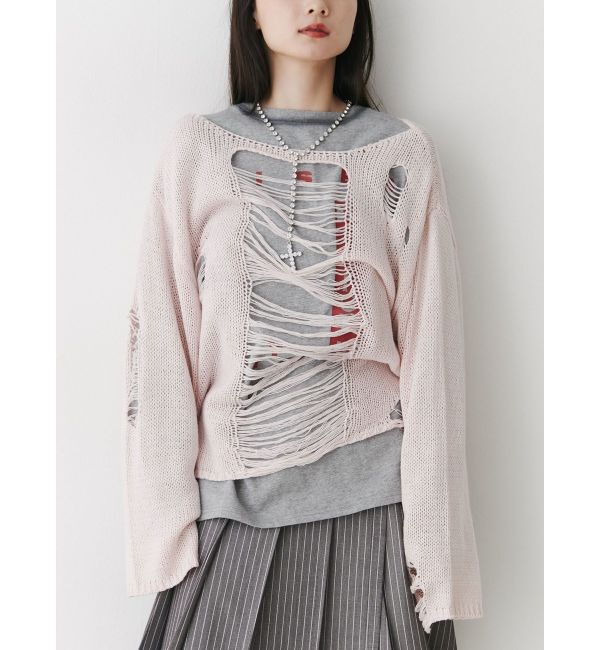 jouetie「オーバークラッシュローゲージニット」|ニット・セーター|