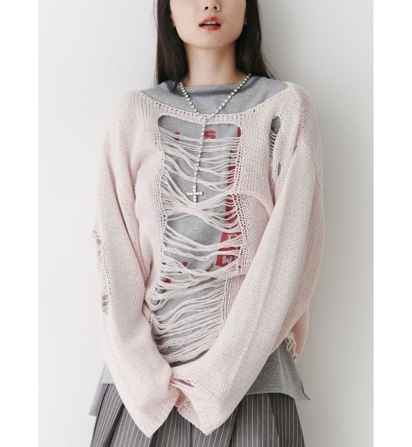 jouetie「オーバークラッシュローゲージニット」|ニット・セーター|