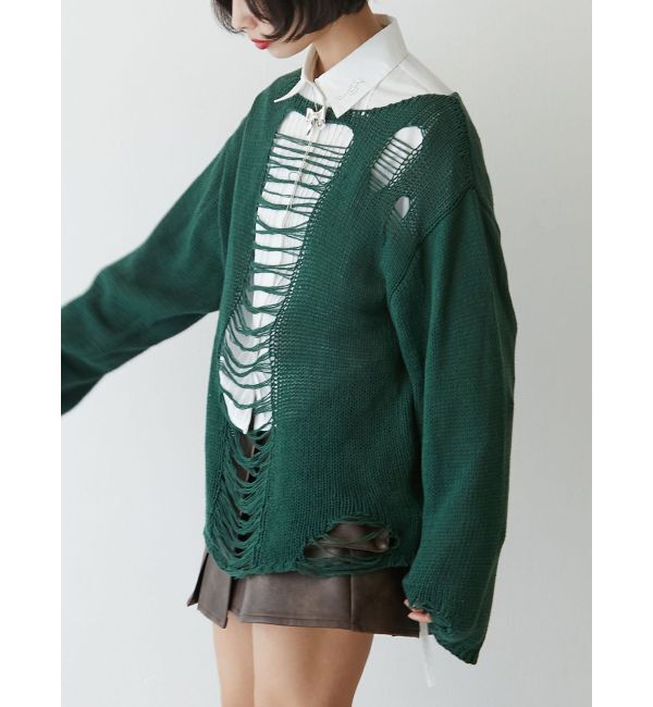 jouetie「オーバークラッシュローゲージニット」|ニット・セーター|