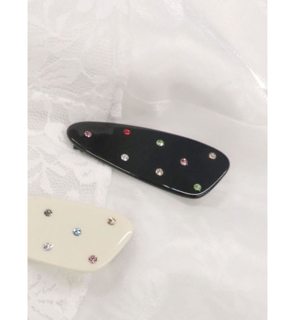 jouetie「カラーラインストーンクリップ」|その他|ブラック
