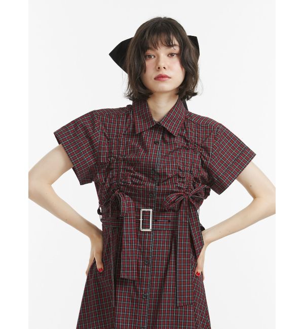 jouetie「ギャザーリボンシャツワンピース」|ワンピース|