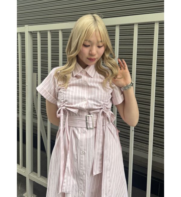 jouetie「ギャザーリボンシャツワンピース」|ワンピース|