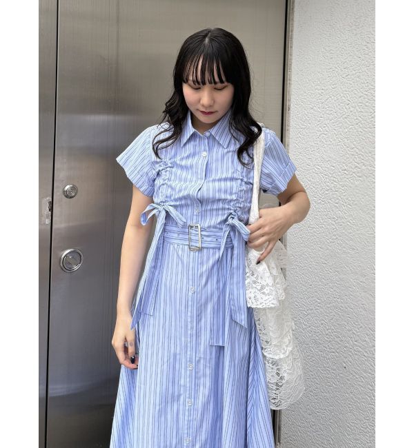 jouetie「ギャザーリボンシャツワンピース」|ワンピース|