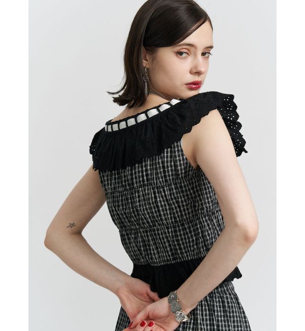 jouetie「リボンステッチフリルビスチェ【セットアップ対応】」|シャツ・ブラウス|