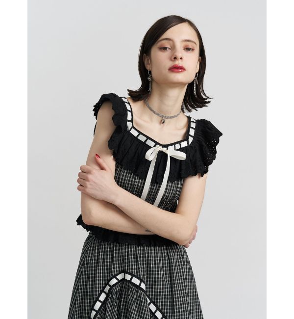 jouetie「リボンステッチフリルビスチェ【セットアップ対応】」|シャツ・ブラウス|