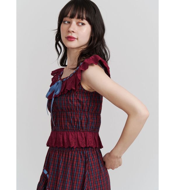 jouetie「リボンステッチフリルビスチェ【セットアップ対応】」|シャツ・ブラウス|