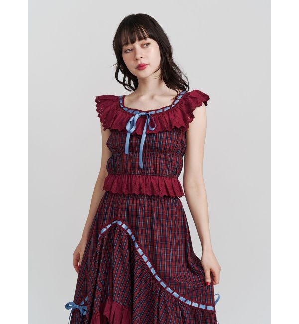 jouetie「リボンステッチフリルビスチェ【セットアップ対応】」|シャツ・ブラウス|