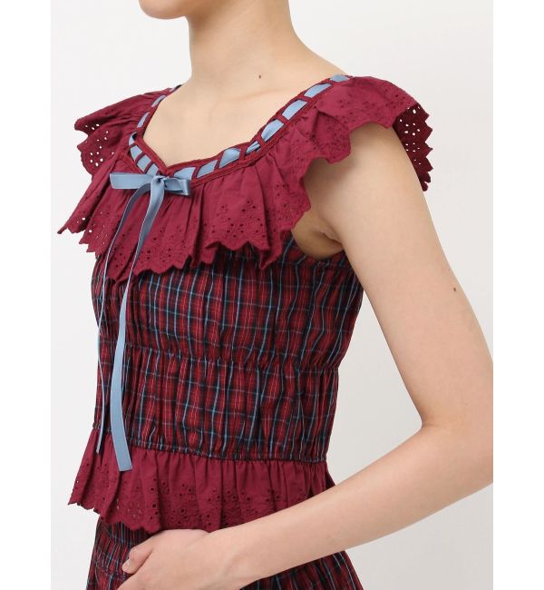 jouetie「リボンステッチフリルビスチェ【セットアップ対応】」|シャツ・ブラウス|