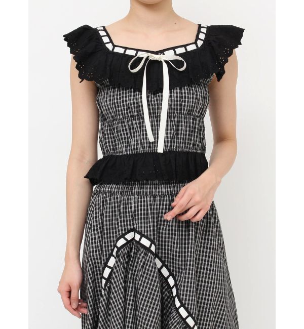 jouetie「リボンステッチフリルビスチェ【セットアップ対応】」|シャツ・ブラウス|