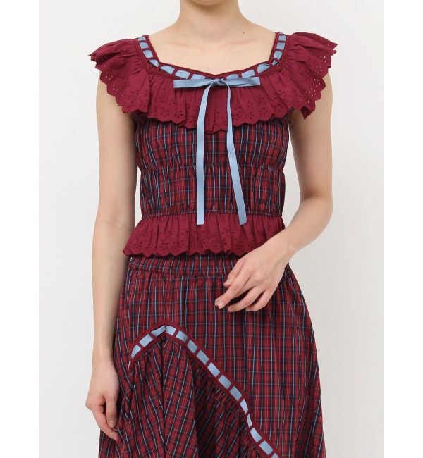 jouetie「リボンステッチフリルビスチェ【セットアップ対応】」|シャツ・ブラウス|