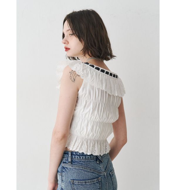 jouetie「リボンステッチフリルビスチェ【セットアップ対応】」|シャツ・ブラウス|