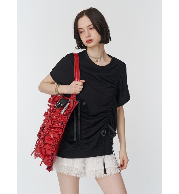 jouetie「シャーリングリボンルーズプルオーバー」|Tシャツ・カットソー|