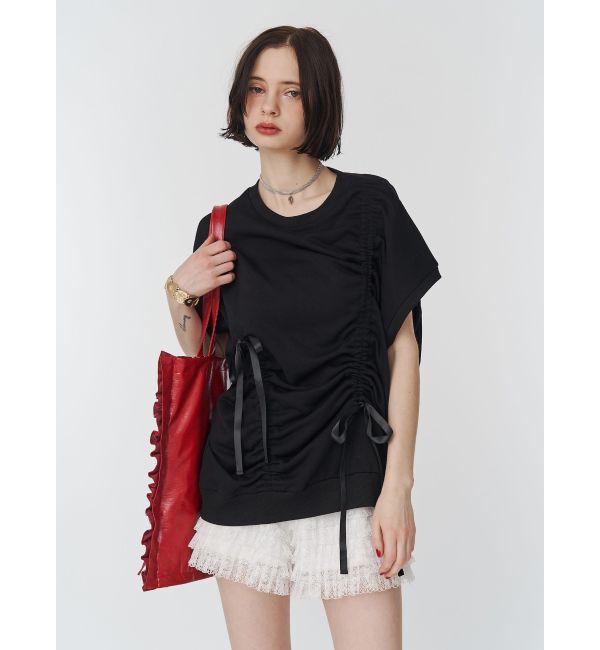 jouetie「シャーリングリボンルーズプルオーバー」|Tシャツ・カットソー|