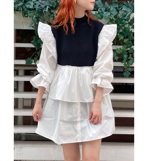 merry jenny「ニットベストドッキングミニワンピース」|ワンピース|