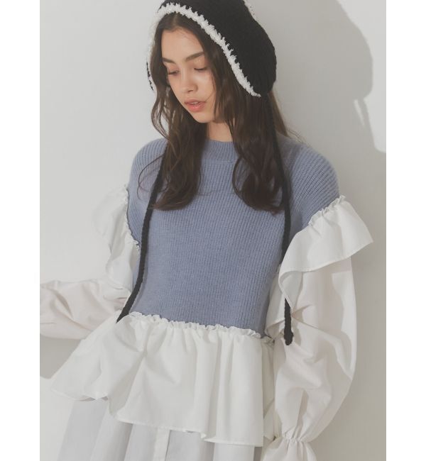 merry jenny「ニットベストドッキングミニワンピース」|ワンピース|