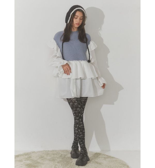 merry jenny「ニットベストドッキングミニワンピース」|ワンピース|