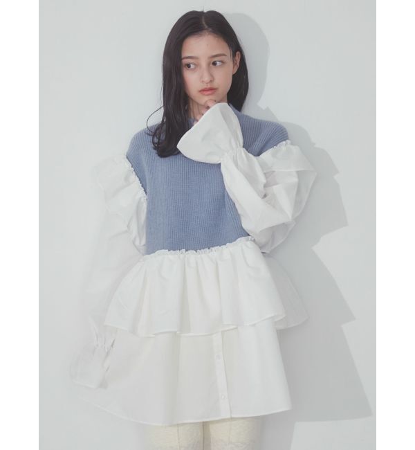 merry jenny「ニットベストドッキングミニワンピース」|ワンピース|