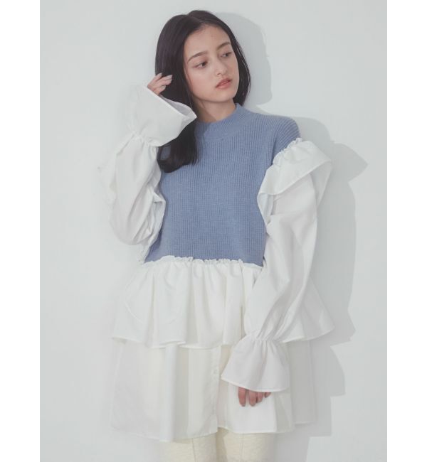 merry jenny「ニットベストドッキングミニワンピース」|ワンピース|